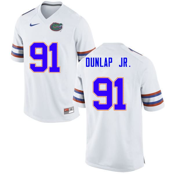 Men's NCAA Florida Gators Marlon Dunlap Jr. #91 Stitched Authentic Nike White College Football Jersey UIV5465QS